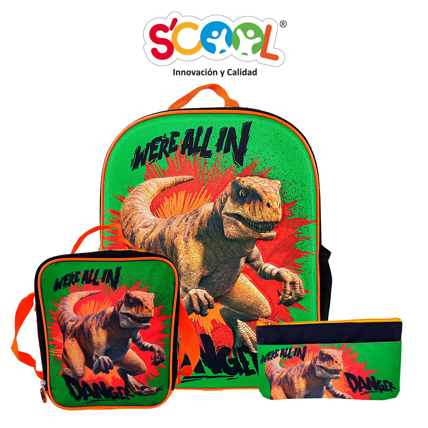 SET MOCH 2 BOLSILLOS A4 JURASSIC