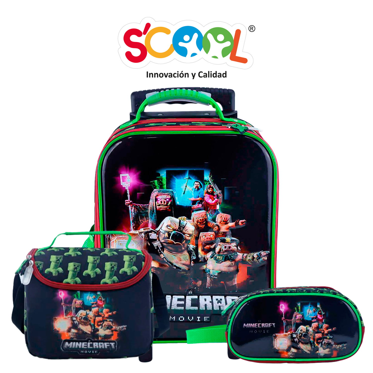 SET MALETA GDE EVA 3D METALLIC MINECRAFT