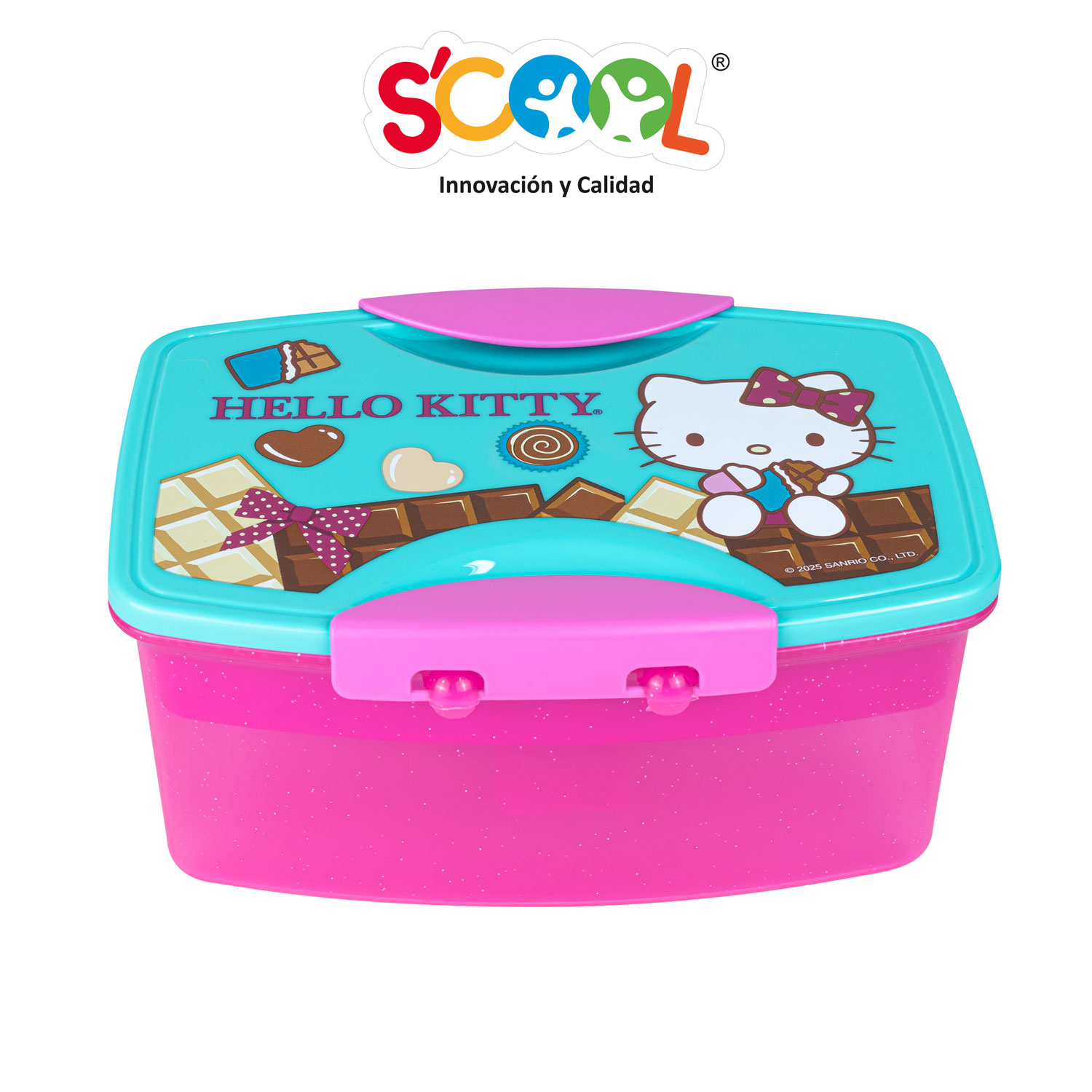 SCOOL TAPER PP CON BANDEJA, DIVISIÓN Y CUBIERTOS 1.1L HELLO KITTY