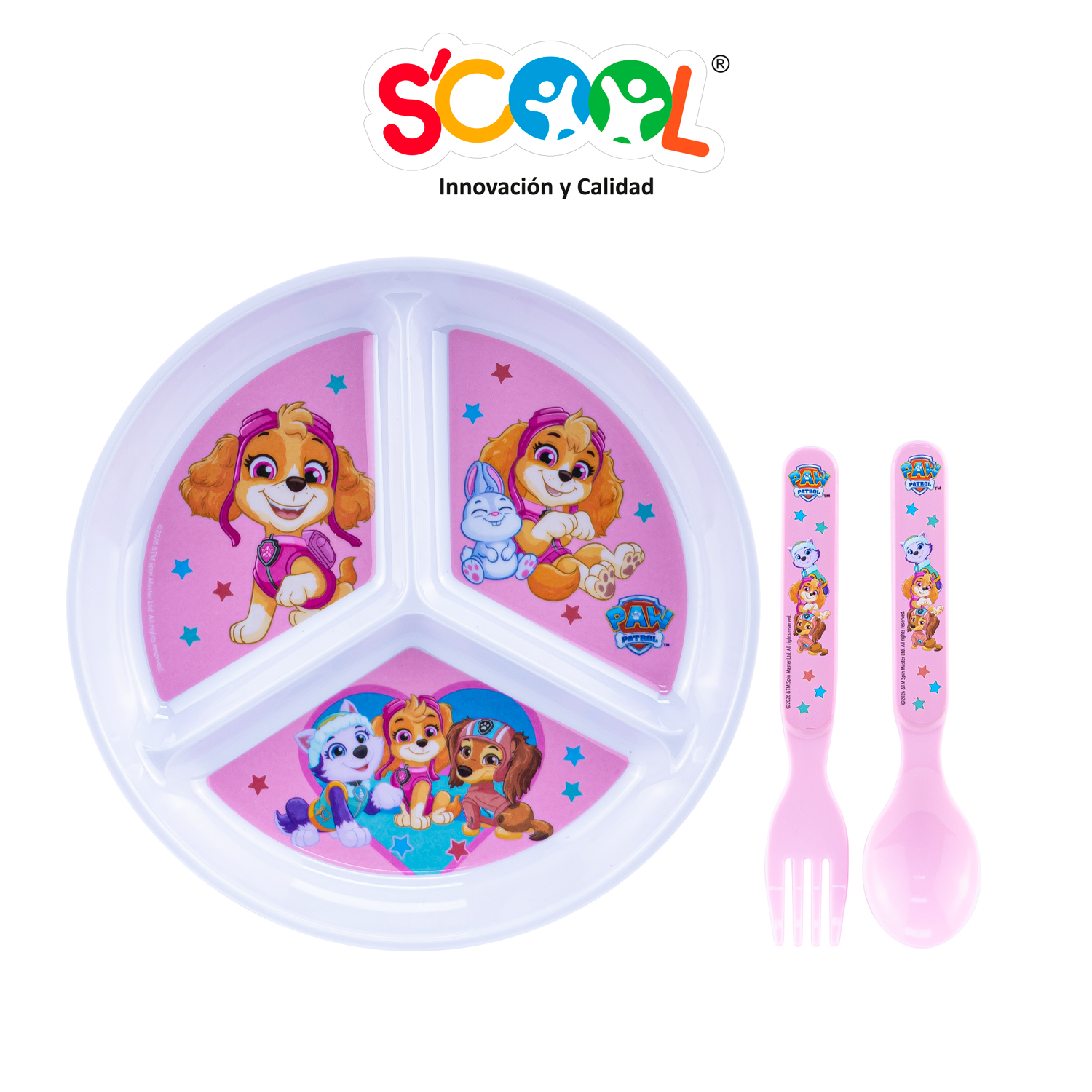 SCOOL INV SET PLATO DIVISIÓN 2PZ CON CUBIERTO PP PAW PATROL M - Imagen 2