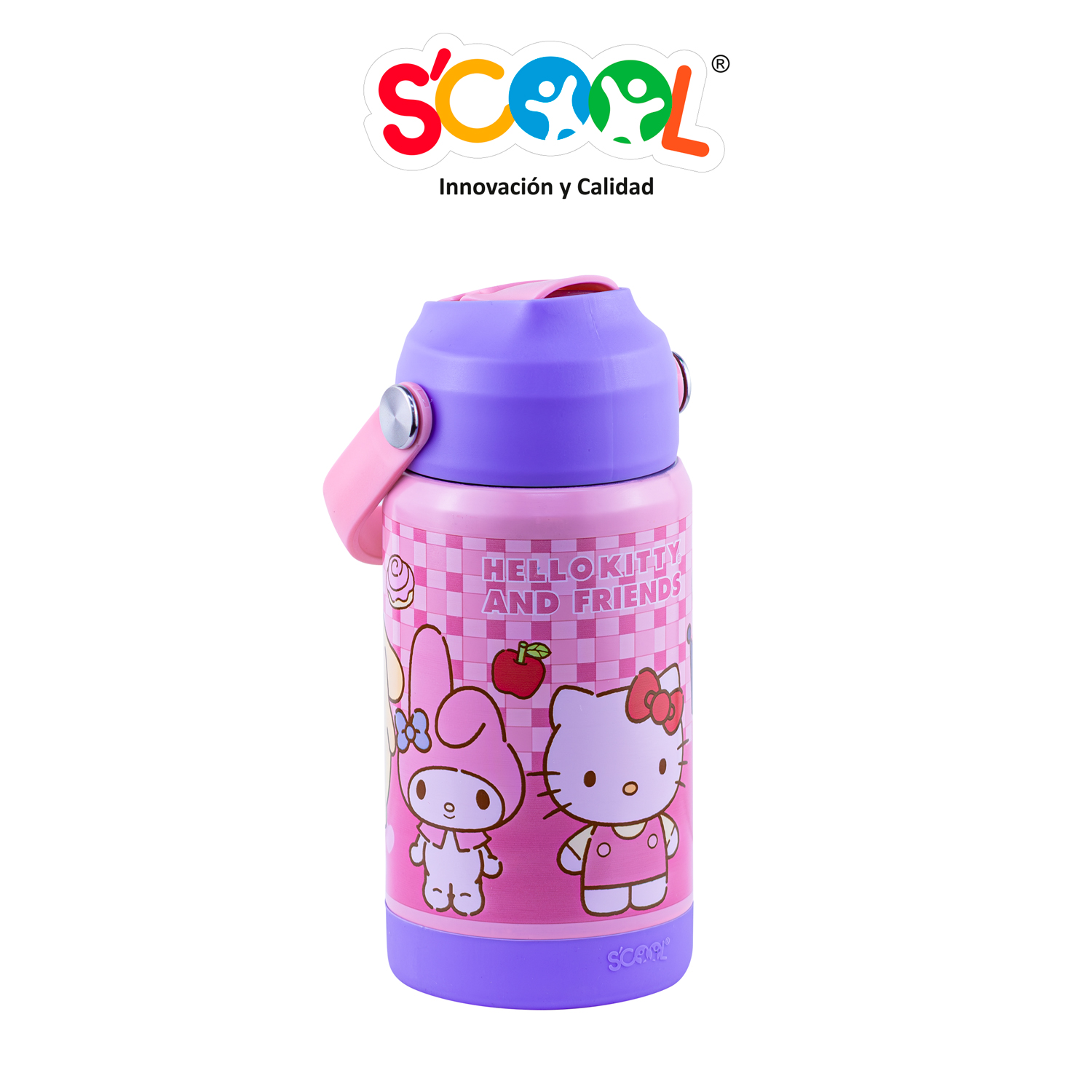 SCOOL INV BOTELLA ACERO CON CAÑA 400ML HELLO KITTY & FRIENDS