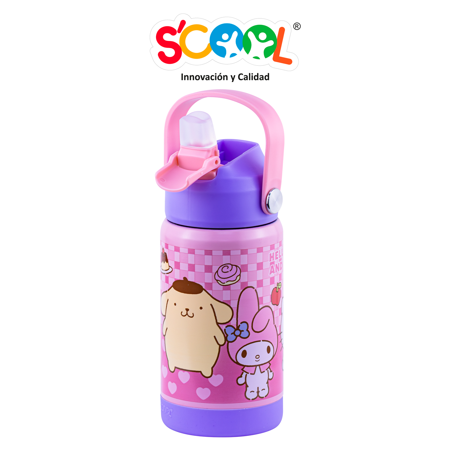 SCOOL INV BOTELLA ACERO CON CAÑA 400ML HELLO KITTY & FRIENDS - Imagen 2