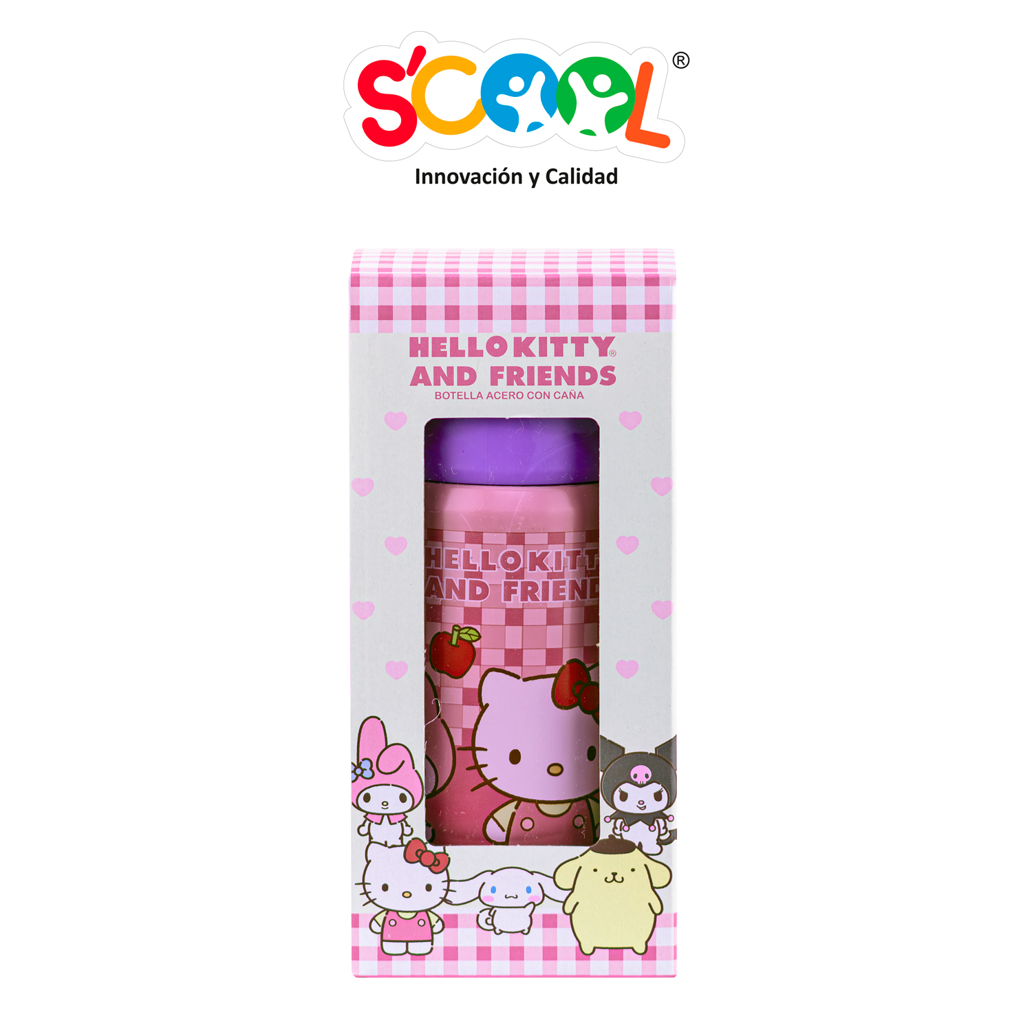SCOOL INV BOTELLA ACERO CON CAÑA 400ML HELLO KITTY & FRIENDS - Imagen 3